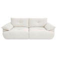 BIGSOFA  in Webstoff Creme  - Creme/Schwarz, KONVENTIONELL, Kunststoff/Textil (243/90,5/130cm) - Ambia Home