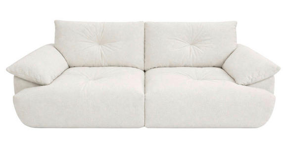 BIGSOFA  in Webstoff Creme  - Creme/Schwarz, KONVENTIONELL, Kunststoff/Textil (243/90,5/130cm) - Ambia Home