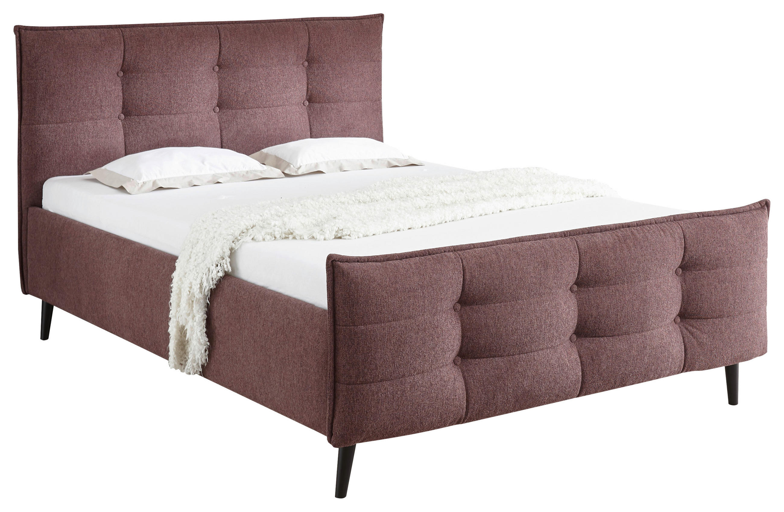 POLSTERBETT 140/200 cm  in Aubergine  - Aubergine, Basics, Holz/Textil (140/200cm) - MID.YOU