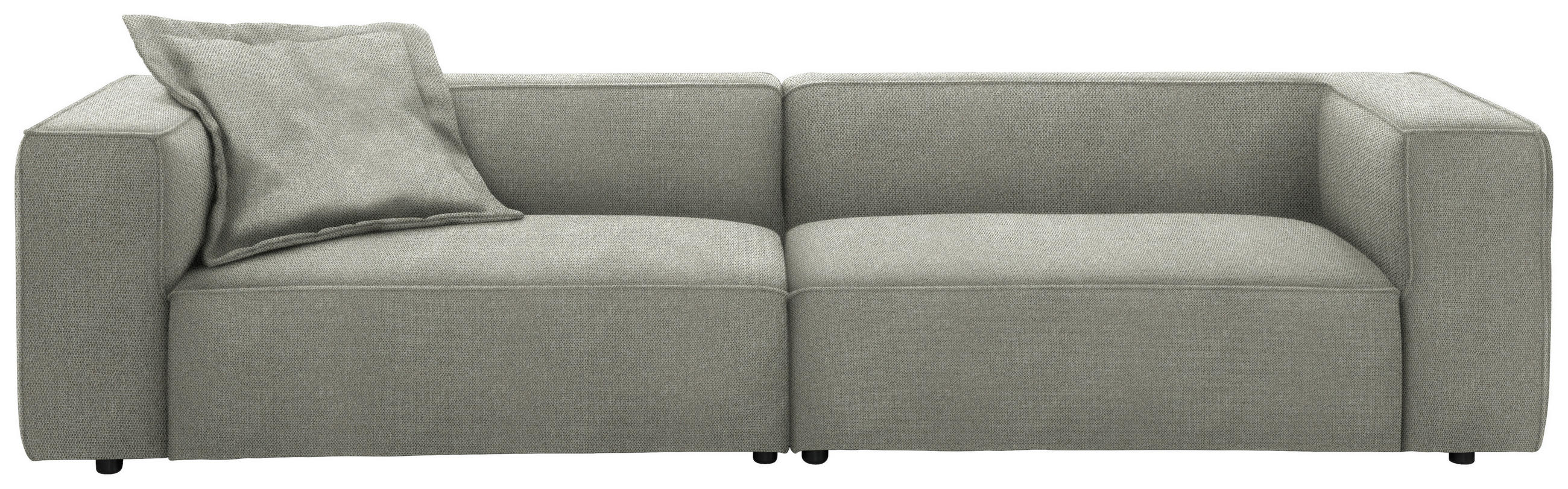 VIERSITZER-SOFA in Chenille Greige  - Greige/Schwarz, Design, Kunststoff/Textil (300/66/104cm) - W.Schillig