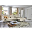 ECKSOFA  in Echtleder Ecru  334/176 cm  - Ecru/Schwarz, Design, Leder/Metall (334/176cm) - Dieter Knoll