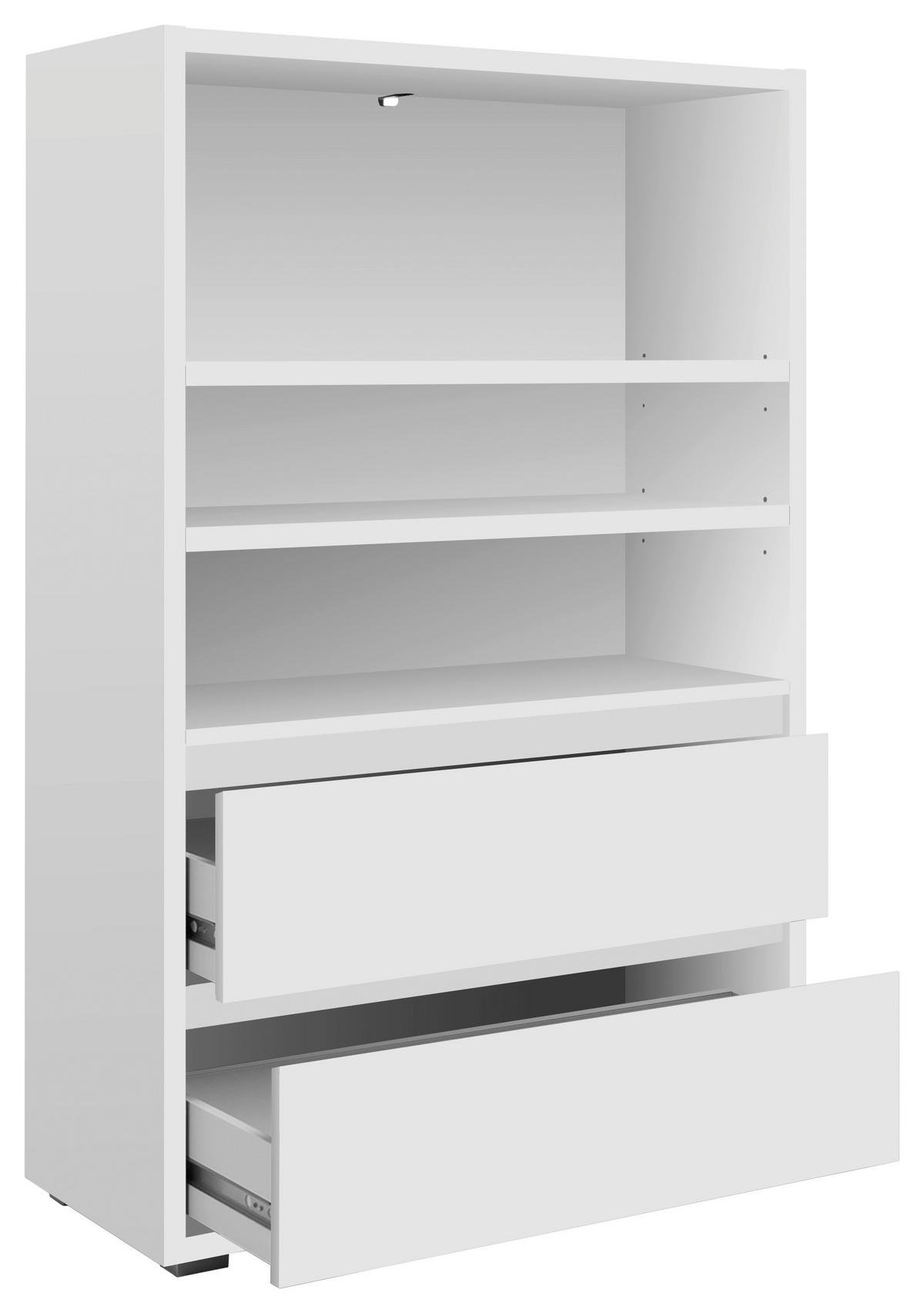 REGALELEMENT Weiß  - Silberfarben/Weiß, KONVENTIONELL, Holzwerkstoff (85/131/37cm) - MID.YOU