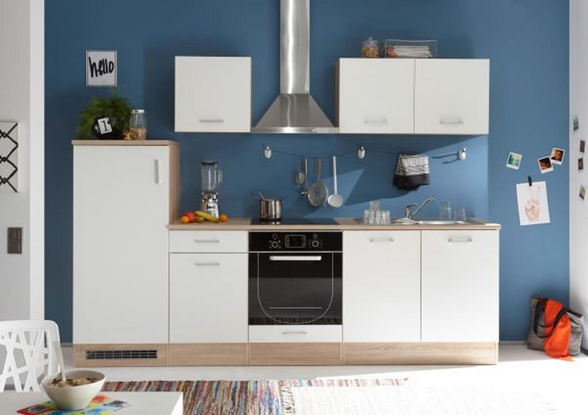 BLOK KUHINJA BEZ APARATA  bela, sonoma hrast  - sonoma hrast/bela, Moderno, pločasti materijal (270/195/60cm) - Xora