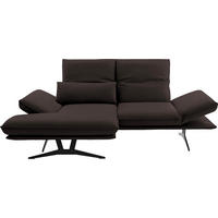 ECKSOFA in Echtleder Braun  130/210 cm  - Gelb/Schwarz, Design, Leder/Metall (130/210cm) - Dieter Knoll