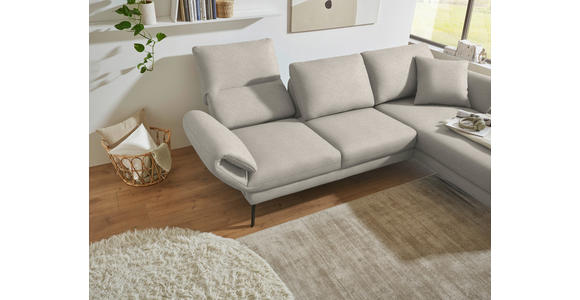 ECKSOFA  in Flachgewebe Naturfarben  255-365/175-224 cm  - Schwarz/Naturfarben, Design, Textil/Metall (255-365/175-224cm) - Dieter Knoll