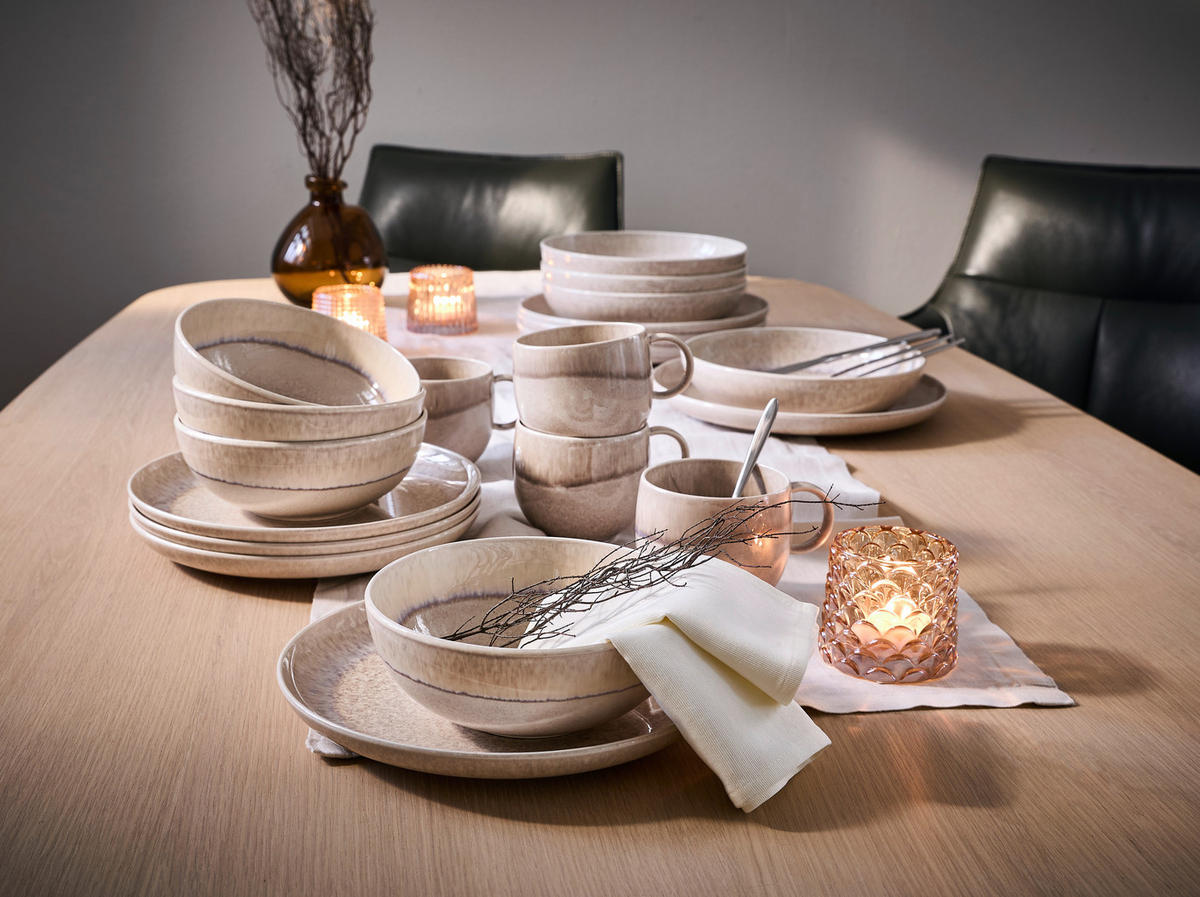 FRÜHSTÜCKSSERVICE Sandfarben 12-teilig Perlemor sand  - Sandfarben, KONVENTIONELL, Keramik (34,5/19,4/32,0cm) - like.Villeroy & Boch
