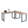ECKSCHREIBTISCH 130/130/76 cm  in Silberfarben, Sonoma Eiche  - Silberfarben/Sonoma Eiche, Design, Holzwerkstoff/Metall (130/130/76cm) - MID.YOU