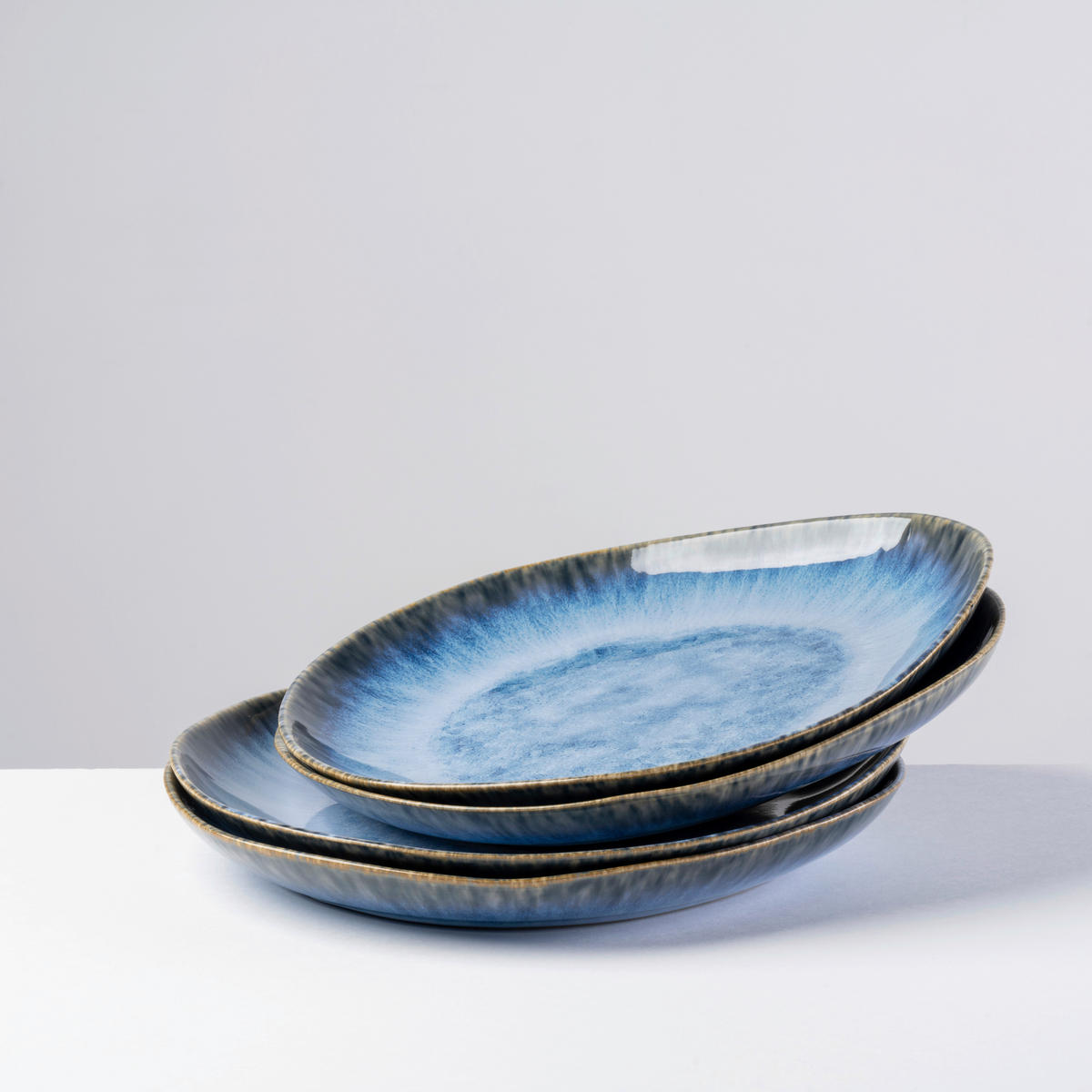 SPEISETELLERSET Blau 26/3 cm WILDE SCHLUCHT  - Blau, Basics, Keramik (26/3cm) - Gipfelstück