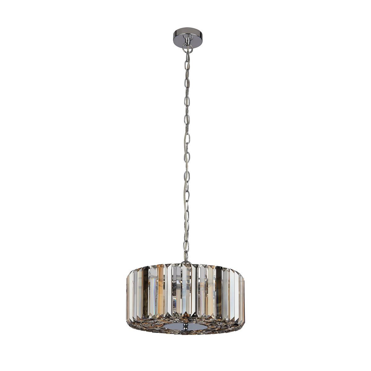 HÄNGLAMPA Chapeau 35/136 cm  - kromfärg/bärnstensfärgad, Klassisk, metall/glas (35/136cm)