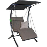 HOLLYWOODSCHAUKEL 100/160/145 cm Taupe, Olivgrün, Graubraun  - Taupe/Dunkelgrau, Basics, Textil/Metall (100/160/145cm) - Boxxx