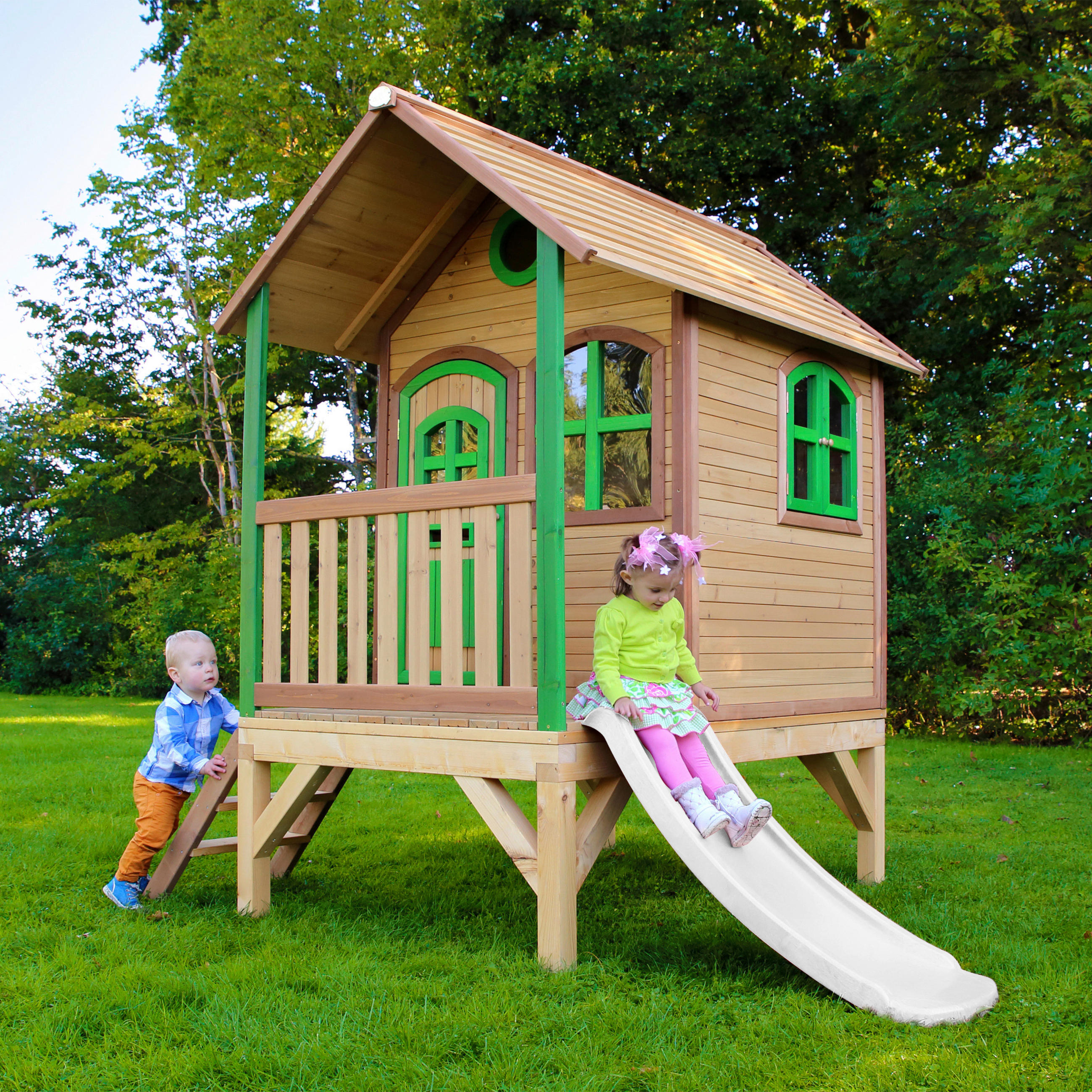 SPIELHAUS  - Rot/Braun, KONVENTIONELL, Holz (287/231/191cm) - Ambia Garden