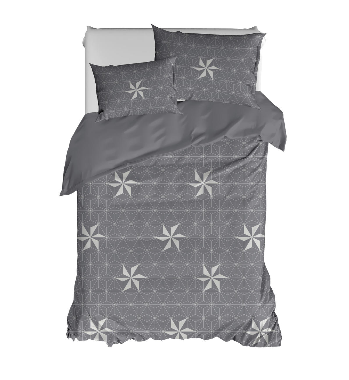 ÁGYNEMŰHUZAT-GARNITÚRA  - fehér/szürke, Basics, textil (140/200cm)