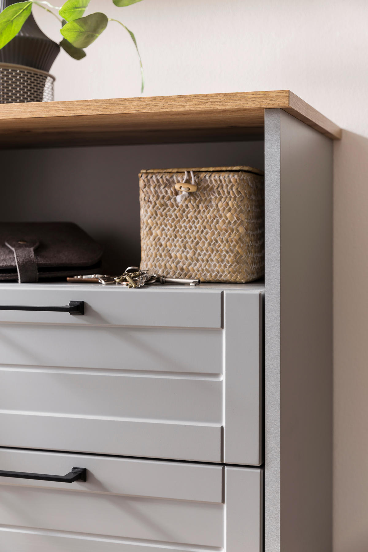 HIGHBOARD  in 62,4/102/34,1 cm  - Platinfarben/Eichefarben, Holzwerkstoff/Kunststoff (62,4/102/34,1cm) - MID.YOU