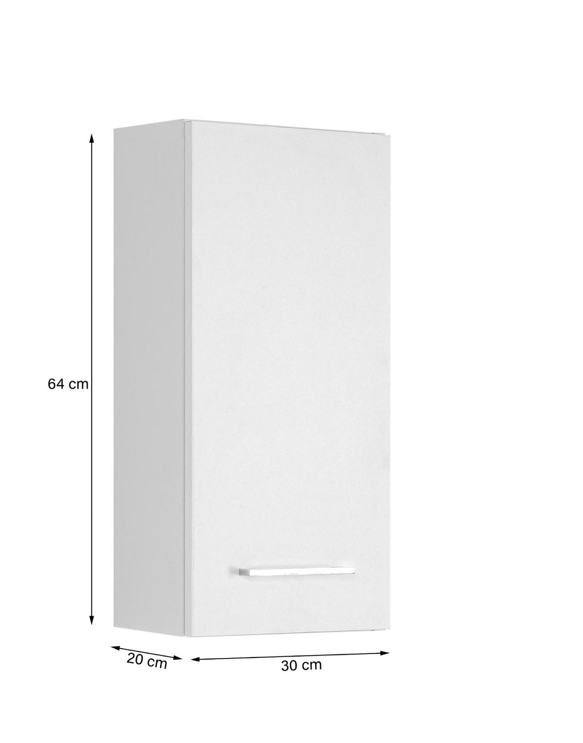 HÄNGESCHRANK 30/64/20 cm  - Chromfarben/Weiss, Modern, Holzwerkstoff/Metall (30/64/20cm) - Held