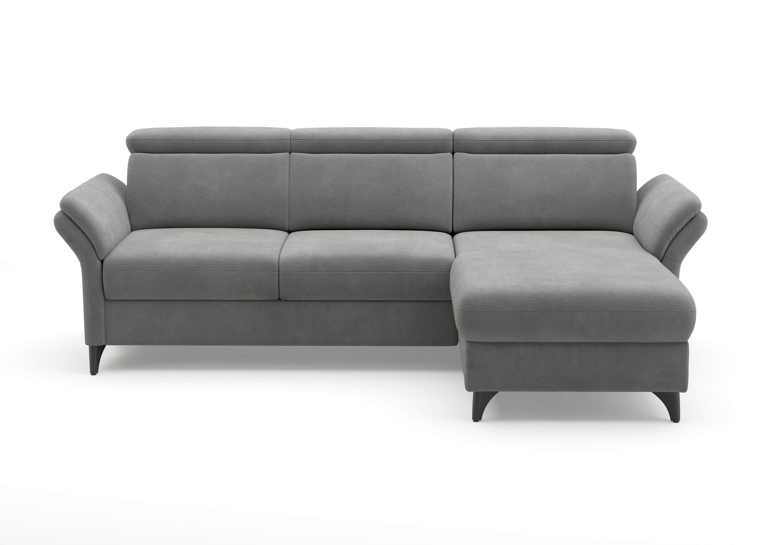 ECKSOFA GLENDALE E in Flachgewebe Grau  253/166 cm  - Schwarz/Grau, KONVENTIONELL, Textil/Metall (253/166cm) - Sit & More