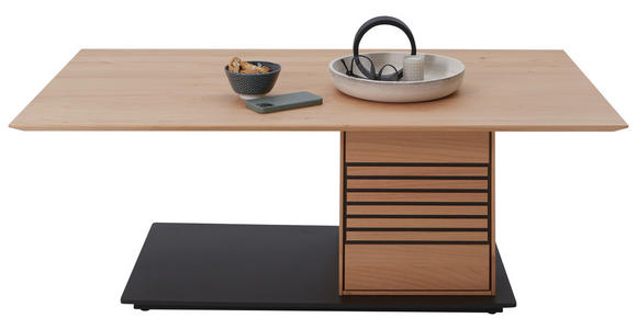 COUCHTISCH in Holz, Metall 120/70/42 cm - Erlefarben/Schwarz, Natur, Holz/Metall (120/70/42cm) - Valnatura