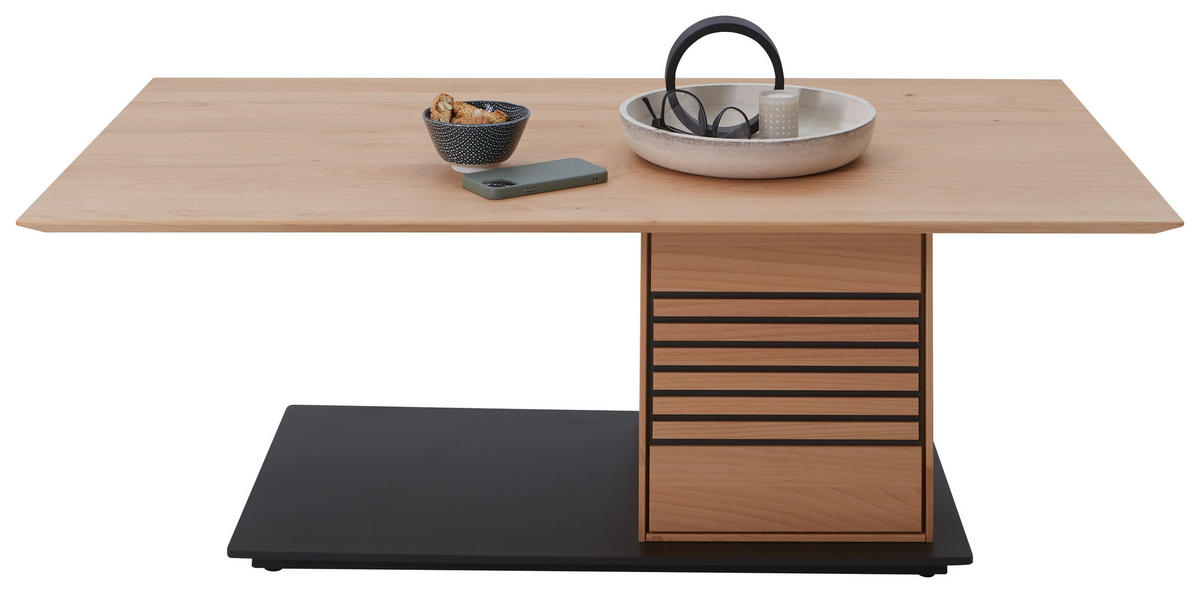COUCHTISCH in Holz, Metall 120/70/42 cm  - Erlefarben/Schwarz, Natur, Holz/Metall (120/70/42cm) - Valnatura