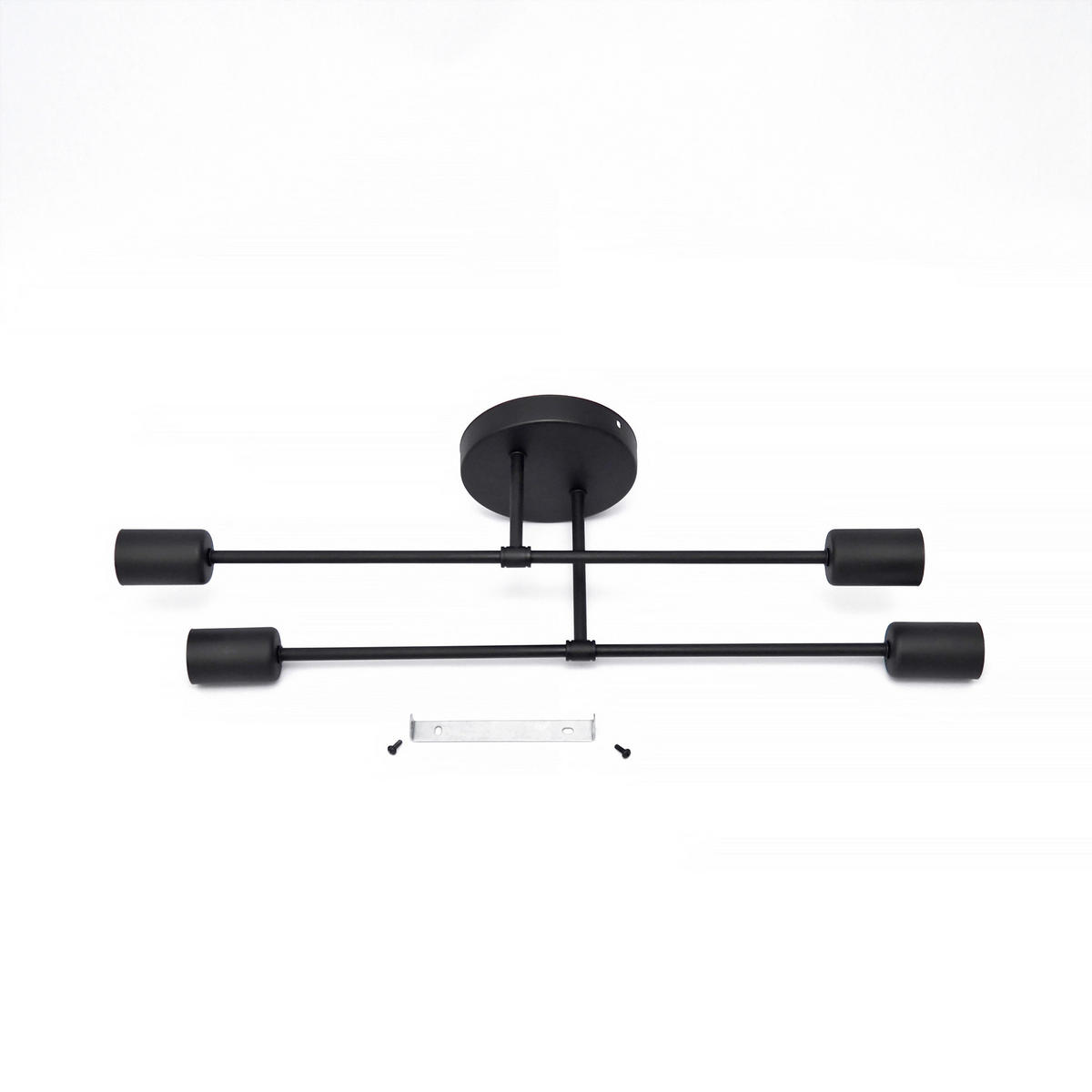 DECKENLEUCHTE 66/66/20 cm  - Schwarz, KONVENTIONELL, Metall (66/66/20cm)