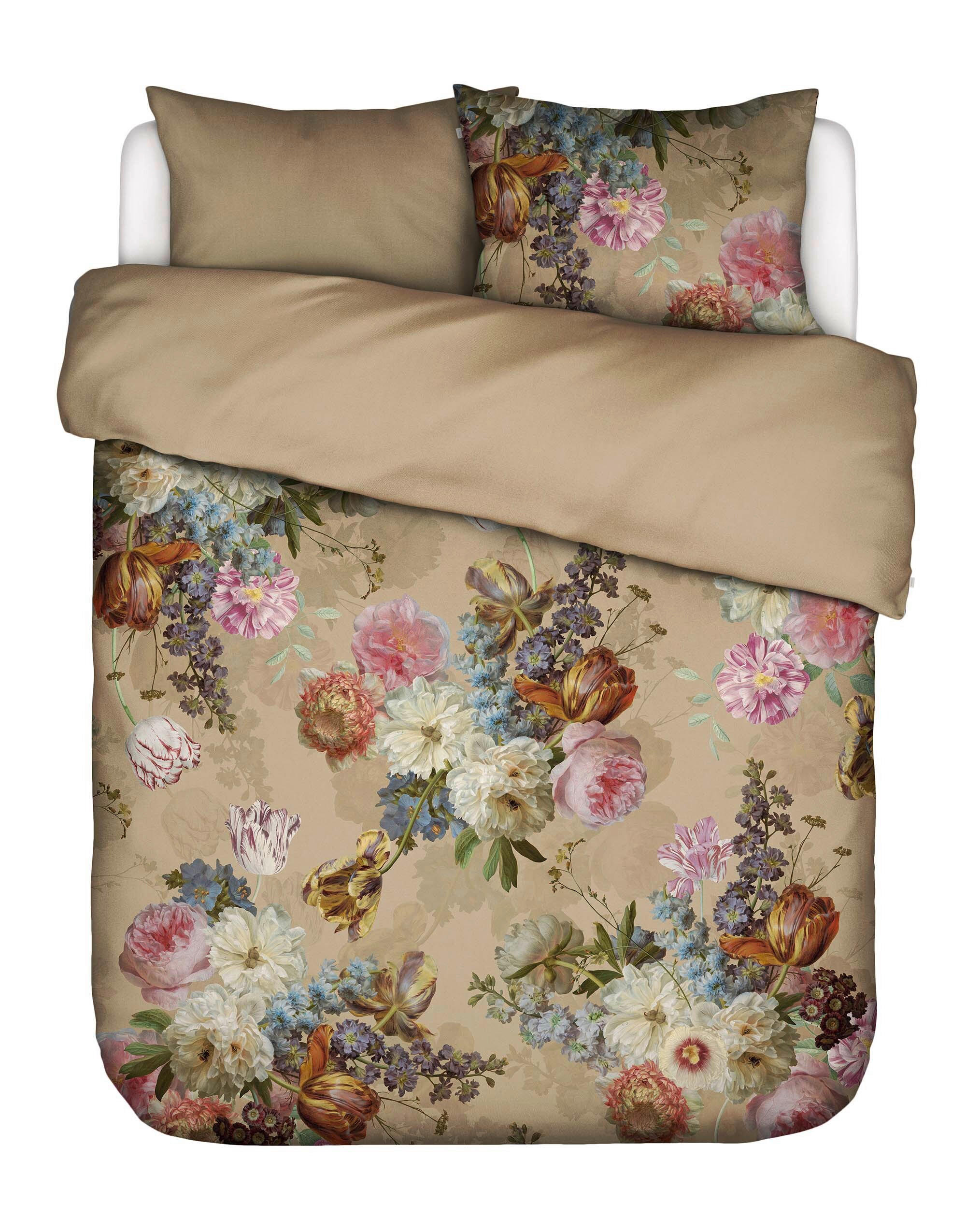 BETTWÄSCHE 3-teilig Rosabelle Satin 200/200 cm  - Sandfarben, KONVENTIONELL, Textil (200/200cm) - Essenza