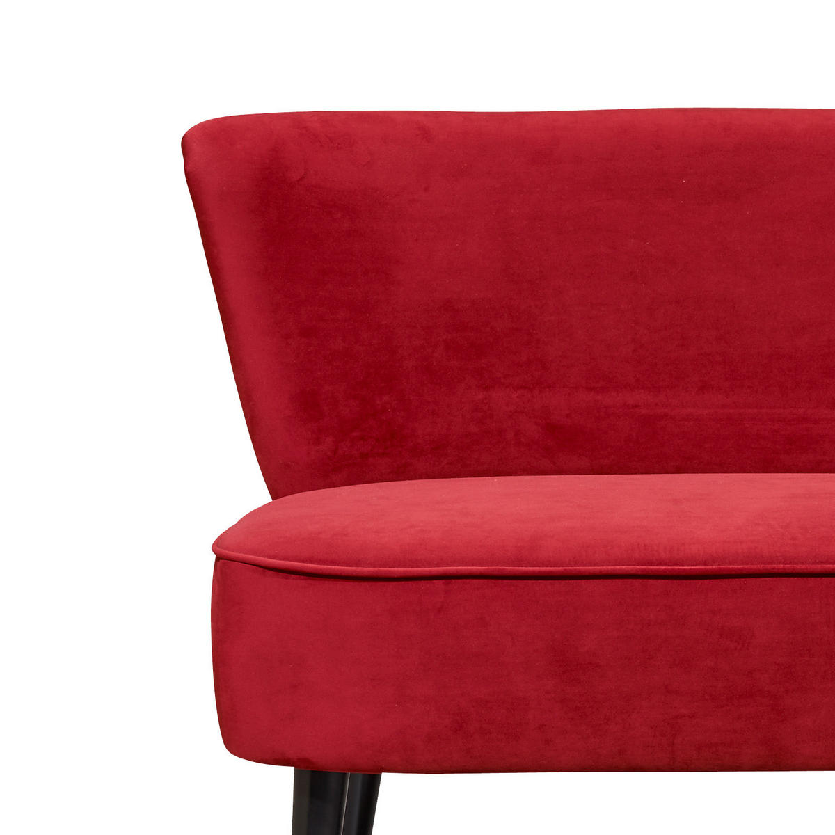 SITZBANK 140/83/75 cm Mikrovelours Rot Holz  - Rot/Schwarz, Trend, Holz/Textil (140/83/75cm) - MID.YOU