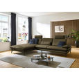 ECKSOFA in Echtleder Grün  195/308 cm  - Schwarz/Grün, Design, Leder/Metall (195/308cm) - Dieter Knoll