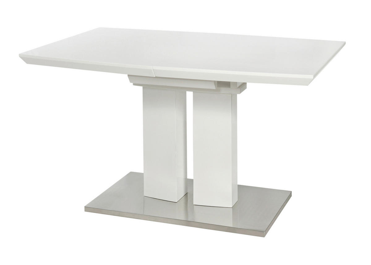 JEDILNA MIZA, bela  - bela, Design, kovina/leseni material (130/170/76/85cm) - Novel