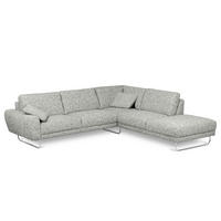 ECKSOFA 273/250 cm SPRING in Webstoff Grau Zierkissen  273/250 cm  - Chromfarben/Grau, Design, Textil/Metall (273/250cm) - Livetastic