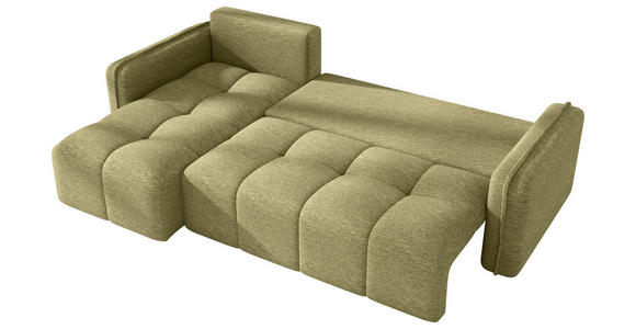 ECKSOFA Hellgrün Flachgewebe Zierkissen, Rückenkissen, Bettkasten, Schlaffunktion, Rücken echt, Liegefläche im Originalstoff  - Schwarz/Hellgrün, MODERN, Kunststoff/Textil (142/240cm) - Carryhome