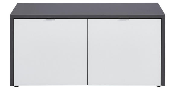 GARDEROBENBANK Graphitfarben, Weiß - Alufarben/Schwarz, Design, Glas/Kunststoff (98/48/40cm) - Voleo