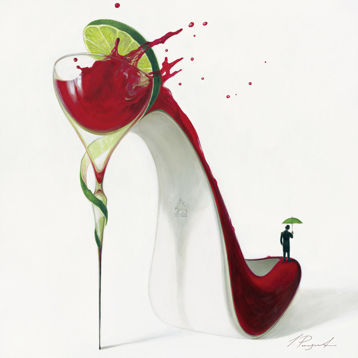 KUNSTDRUCK Inna Panasenko Frauen Cosmopolitan - Rot/Weiß, Basics, Papier (30/30cm) - Monee