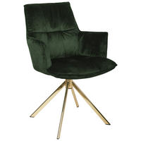 ARMLEHNSTUHL  in Edelstahl Samt  - Goldfarben/Grün, Design, Textil/Metall (59/89,5/63cm) - Novel
