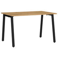 SCHREIBTISCH 120/80/75 cm  in Schwarz, Eichefarben  - Eichefarben/Schwarz, MODERN, Holzwerkstoff/Metall (120/80/75cm) - Novel