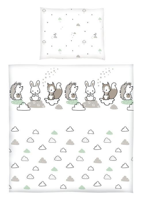 BABYBETTWÄSCHE 80/80 cm  - Weiß/Grau, Trend, Textil (80/80cm) - Patinio