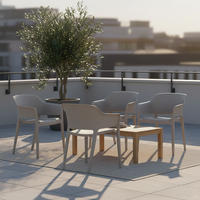 GARTENSTUHL-SET Kunststoff Hellgrau  - Hellgrau, Basics, Kunststoff (77,5/54,5/55cm) - Gardenson