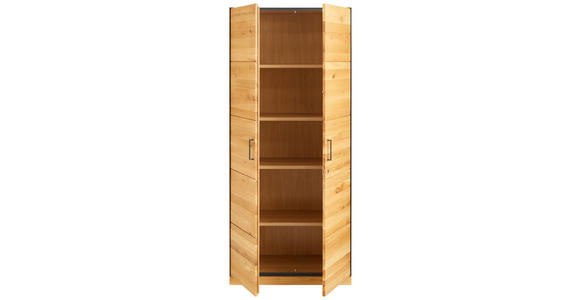 AKTENSCHRANK Asteiche teilmassiv Anthrazit, Eichefarben  - Eichefarben/Anthrazit, Natur, Holz/Metall (86/197/40cm) - Linea Natura