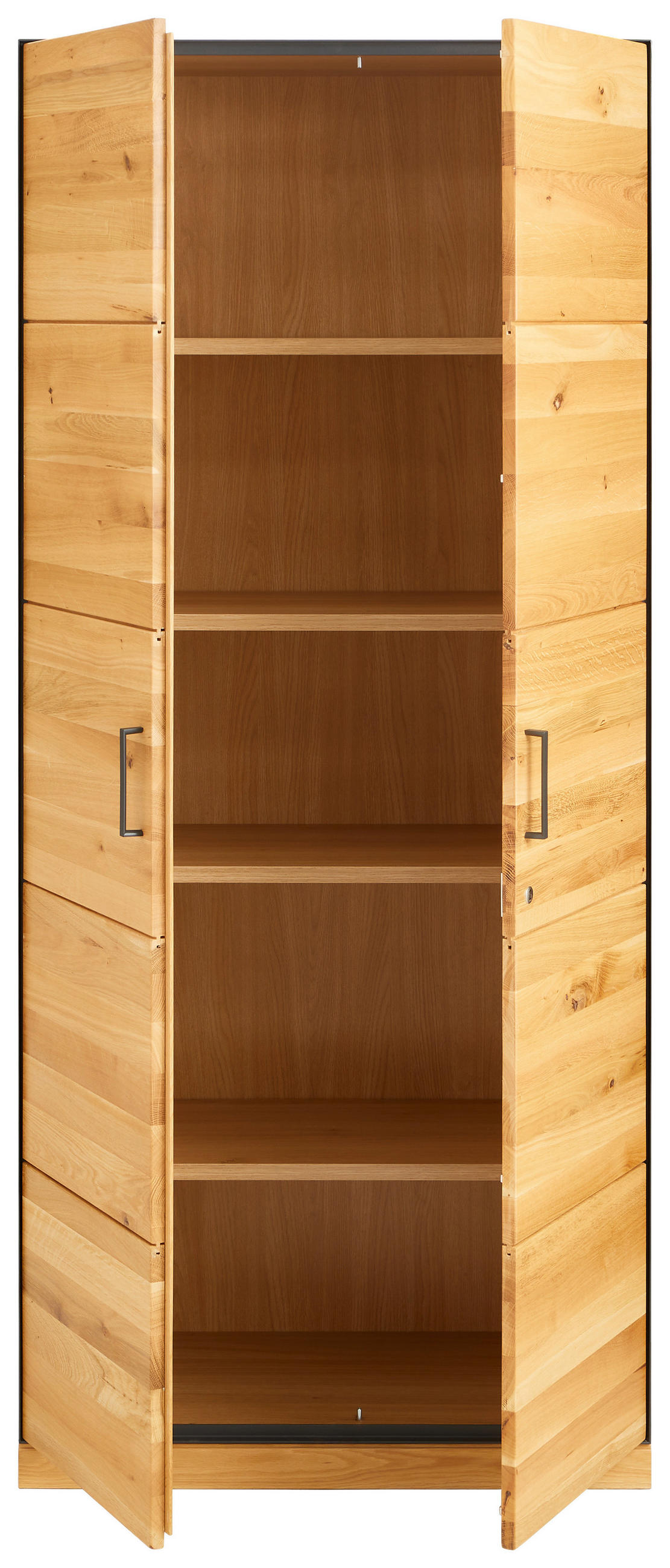 AKTENSCHRANK Asteiche teilmassiv Anthrazit, Eichefarben  - Eichefarben/Anthrazit, Natur, Holz/Metall (86/197/40cm) - Linea Natura