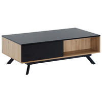 COUCHTISCH Holzwerkstoff 110/60/38 cm  - Schwarz/Braun, Design, Holzwerkstoff/Metall (110/60/38cm) - P & B