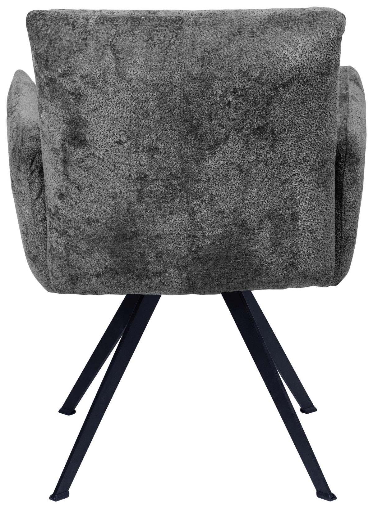 ARMLEHNSTUHL  in Eisen Teddystoff  - Dunkelgrau/Schwarz, Design, Textil/Metall (64/65/71cm) - Welnova