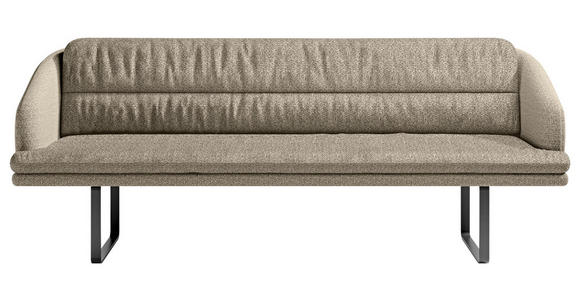 SITZBANK 255/89/68 cm Flachgewebe Sandfarben Metall  - Sandfarben/Schwarz, Design, Textil/Metall (255/89/68cm) - Dieter Knoll