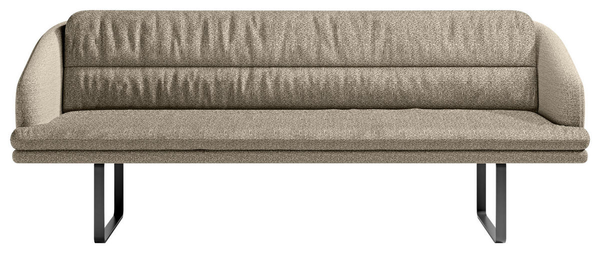 SITZBANK 255/89/68 cm Flachgewebe Sandfarben Metall  - Sandfarben/Schwarz, Design, Textil/Metall (255/89/68cm) - Dieter Knoll
