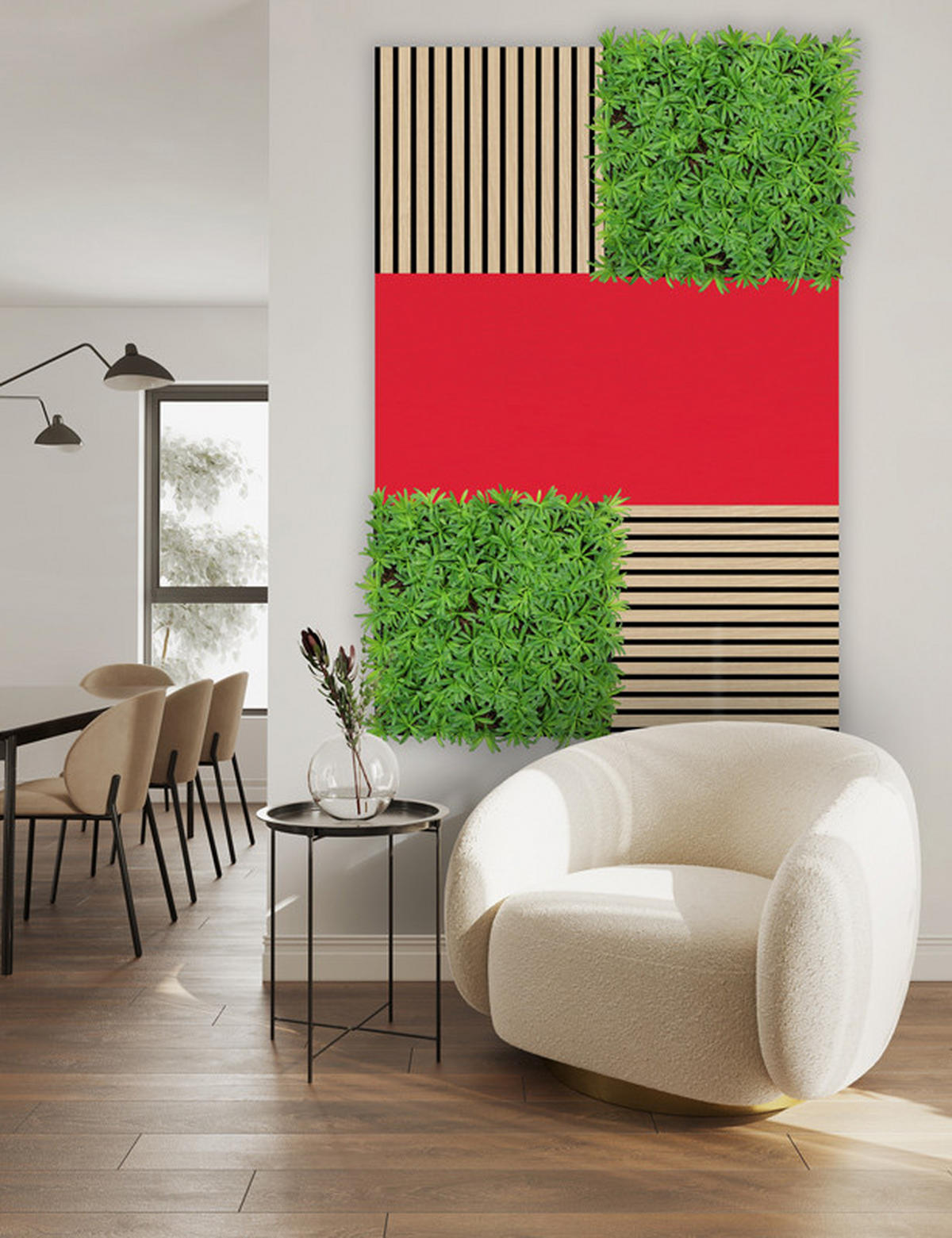 AKUSTIKPANEEL Modular Wall System rPet  - Rot, MODERN, Kunststoff (52/104/0.6cm) - Jangal