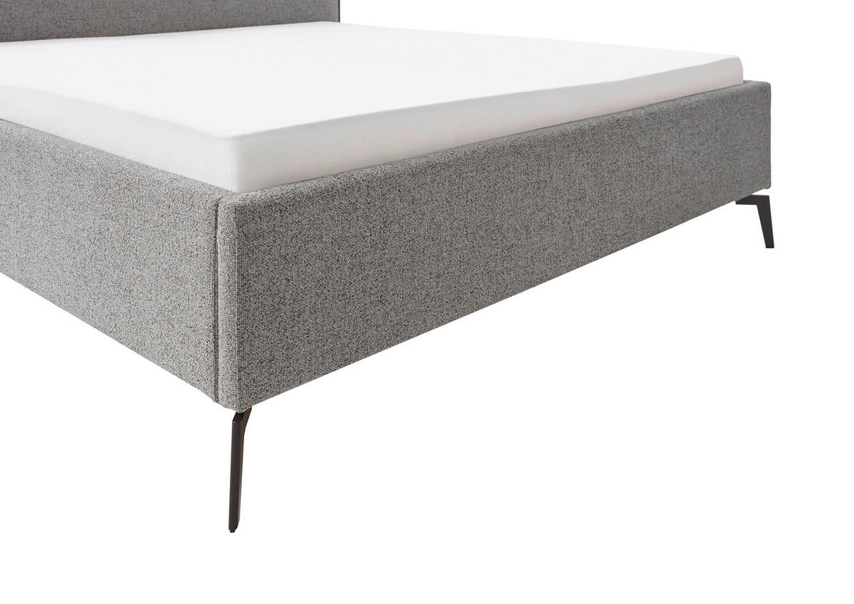 POLSTERBETT 180/200 cm  in Grau  - Birkefarben/Buchefarben, Design, Holz/Textil (180/200cm) - home24