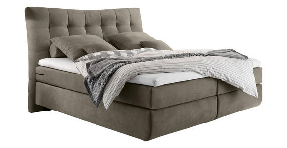 BOXSPRINGBETT 180/200 cm in Schlammfarben - Schlammfarben/Schwarz, Design, Kunststoff/Textil (180/200cm) - Esposa