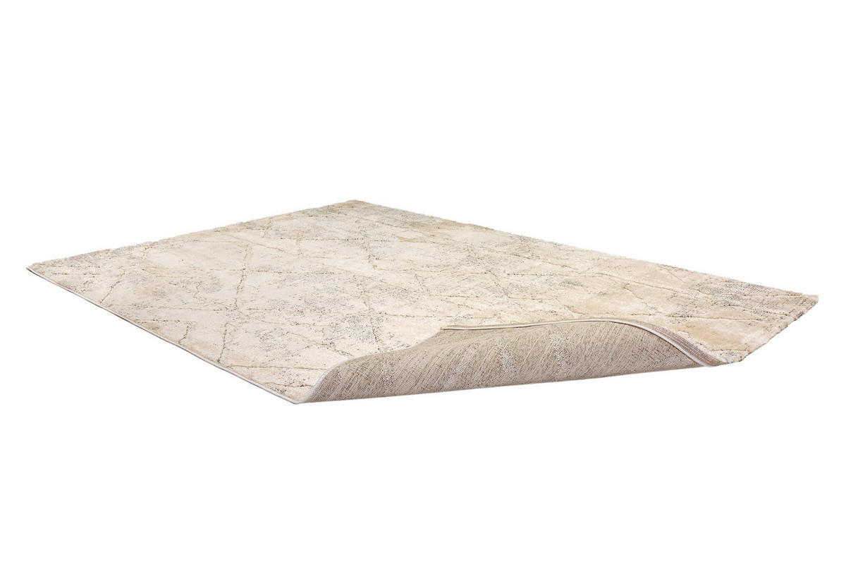 WEBTEPPICH 133/190 cm Lou Creme, Grau rechteckig  - Creme/Grau, Basics, Kunststoff/Textil (133/190cm) - Astra