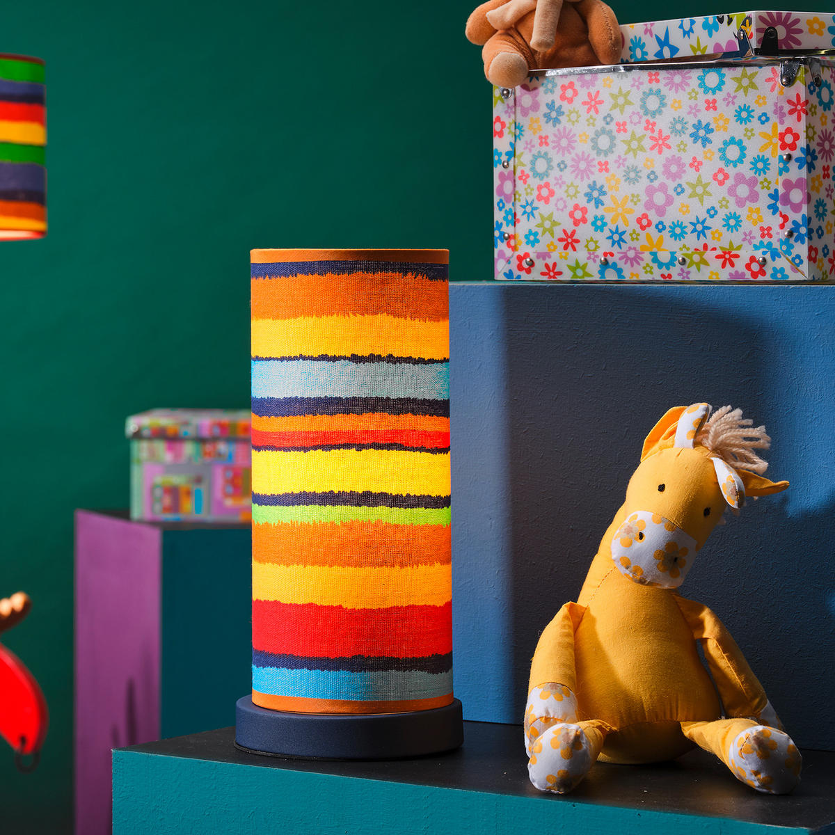 KINDERTISCHLEUCHTE  - Schwarz, Design, Textil/Metall (13/33cm)