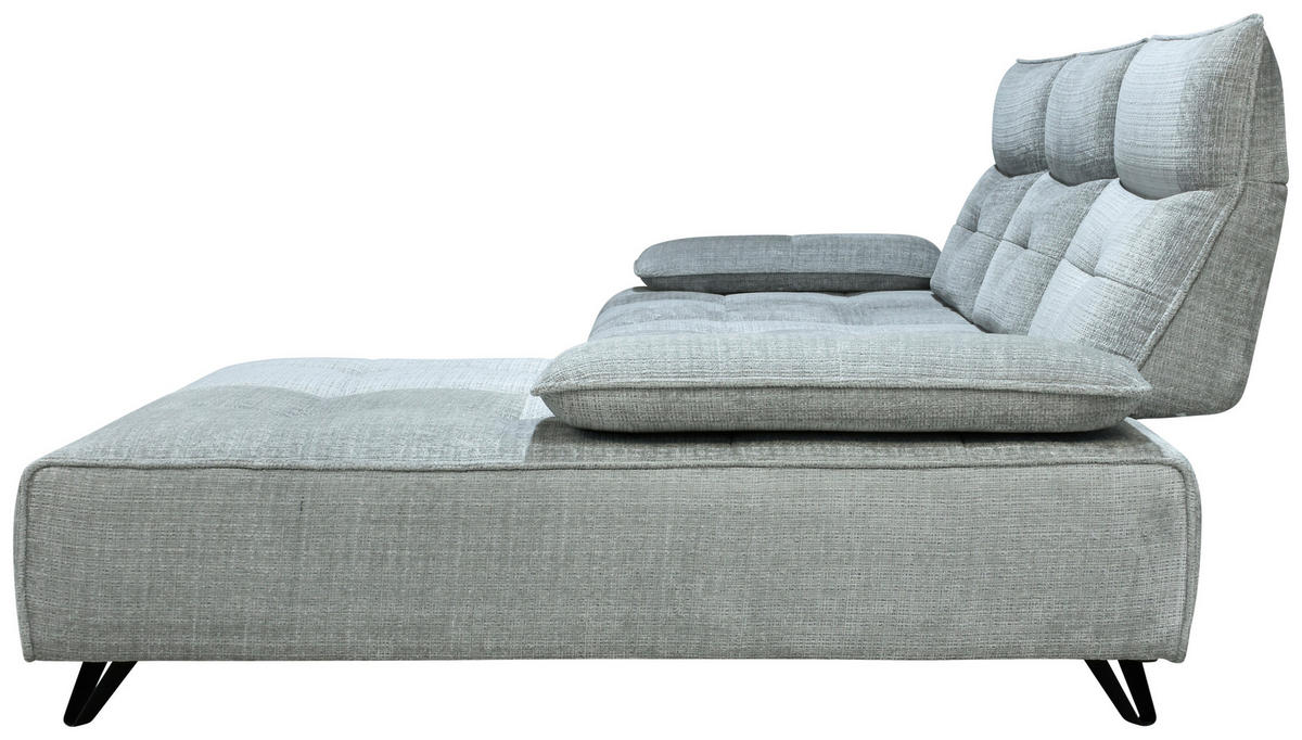 ECKSOFA Hellgrau Chenille  - Hellgrau/Schwarz, Design, Kunststoff/Textil (314/162cm) - Livetastic