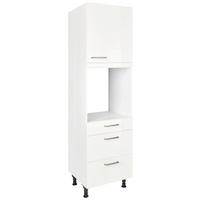 GERÄTEUMBAUSCHRANK 60/216,6/58 cm  Weiss Hochglanz  - Weiss Hochglanz/Edelstahlfarben, Modern, Holzwerkstoff/Metall (60/216,6/58cm) - Nobilia