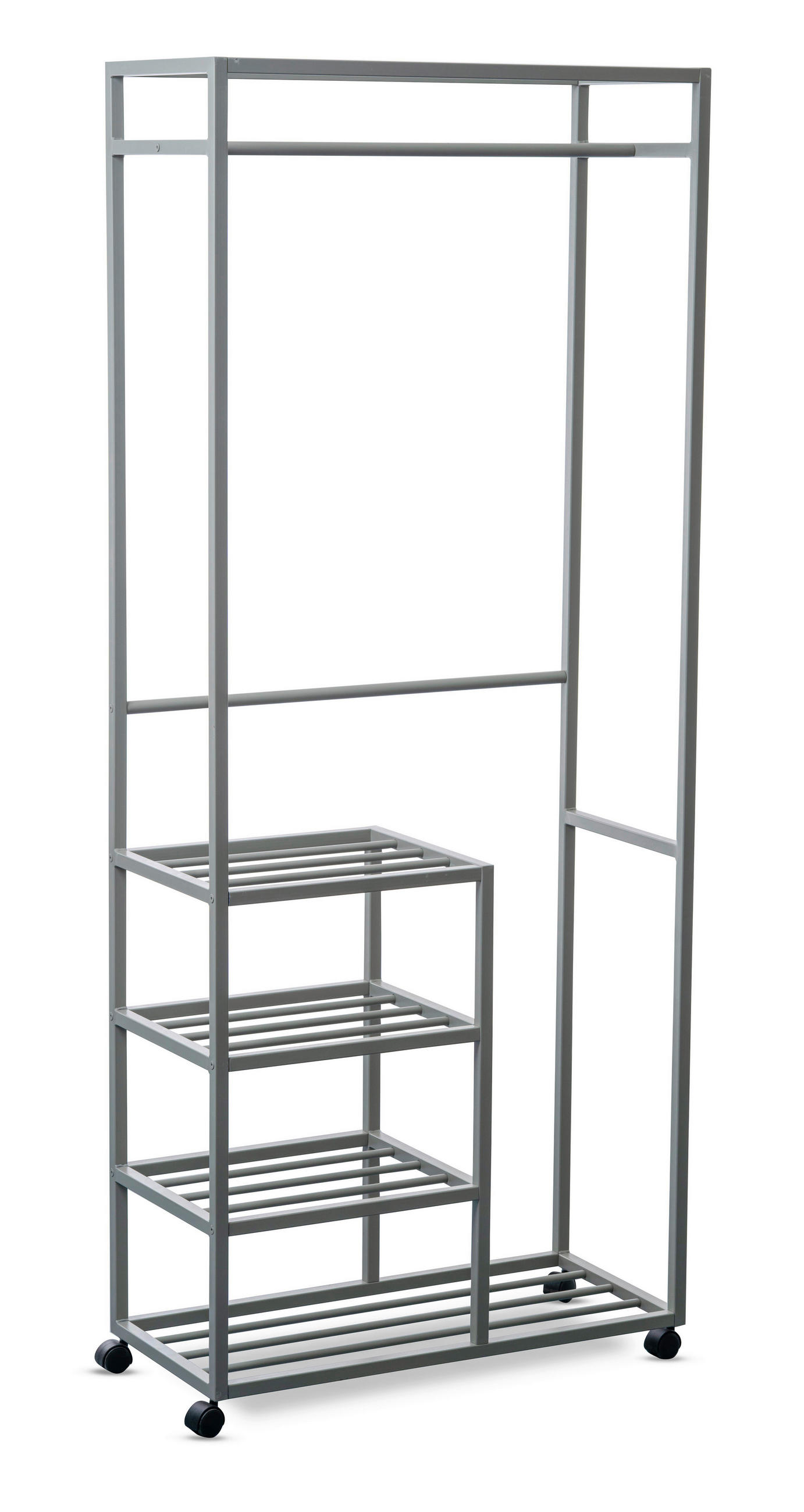 KLEIDERWAGEN in Grau 75/183/35 cm - Grau, Basics, Kunststoff/Metall (75/183/35cm)