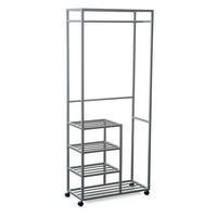 KLEIDERWAGEN in Grau 75/183/35 cm   - Grau, Basics, Kunststoff/Metall (75/183/35cm)