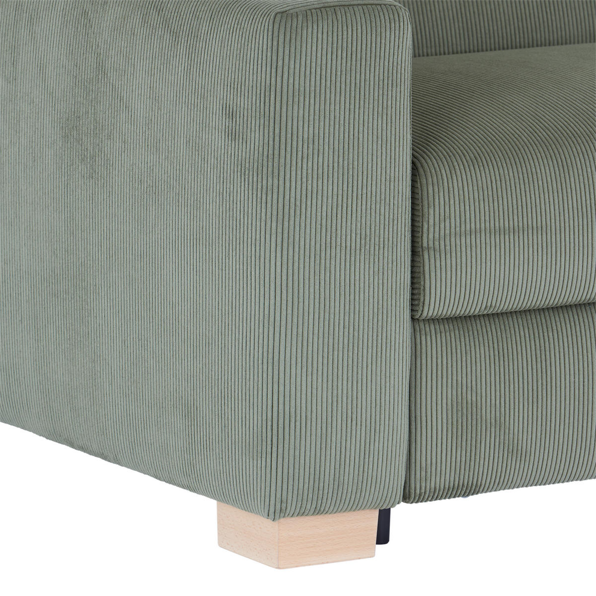 SCHLAFSOFA Grün  - Schwarz/Naturfarben, MODERN, Holz (198/84/96cm) - Livetastic